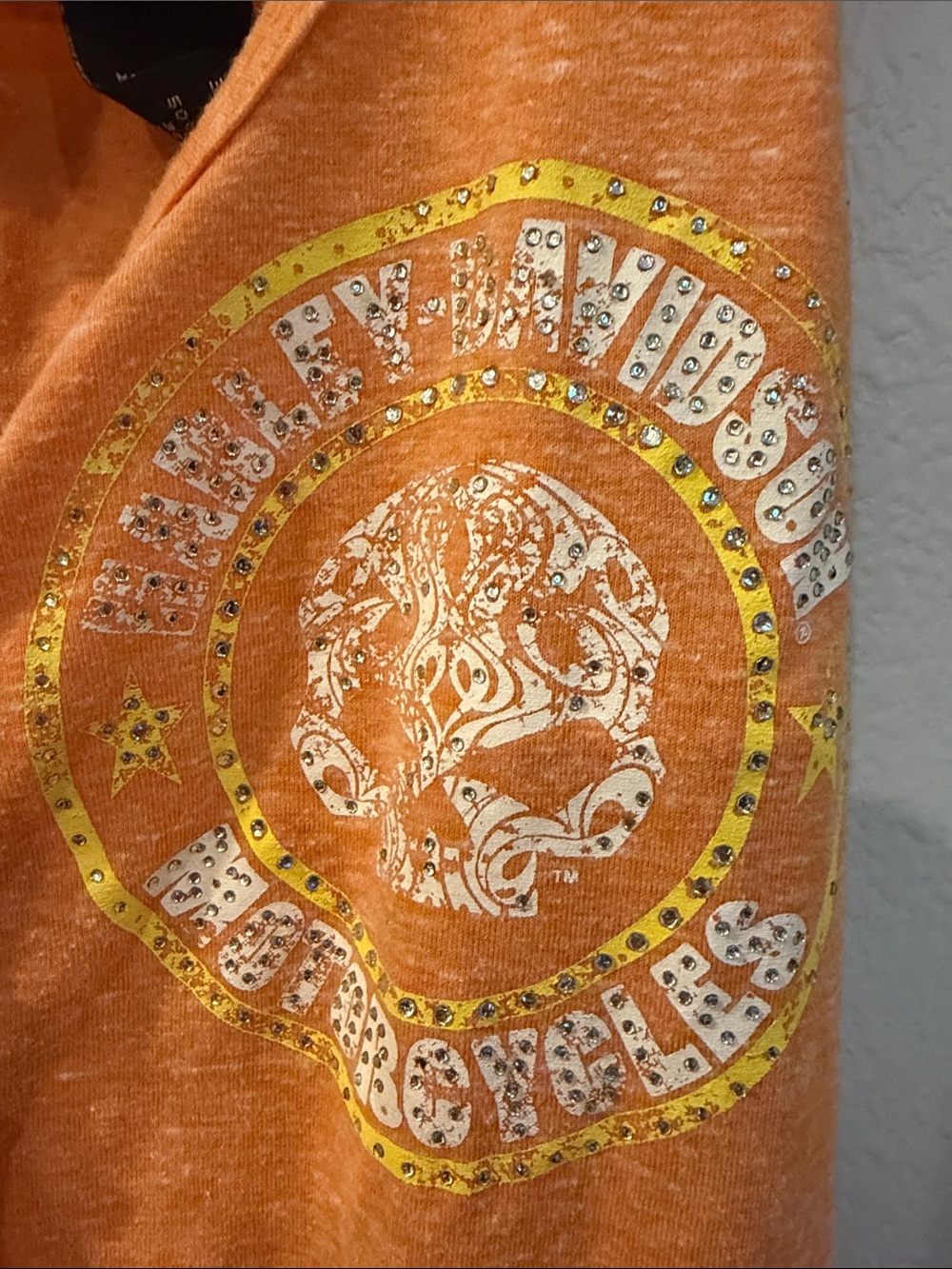 Harley-Davidson Orange Henley Graphic Tank Top - Picture 3 of 4